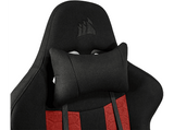 Silla gaming - Corsair TC100 Relaxed, Transpirable, Reposabrazos 2D, Inclinación 160°, Rojo y carbón