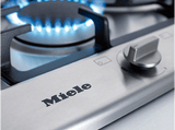 Placa de gas - Miele KM 2034 G, 5 zonas, Zona grande 12 cm, Gas natural, Función GasStop, 75 cm, Acero inoxidable