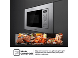 Microondas con grill integrable - Hisense BIM320G41X, 1000 W, 5 niveles, Auto-Limpieza, 20 l, Inox