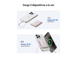 Powerbank - Baseus PicoGo Ultra-Mini Magnetic, 5000mAh, 20W, Carga ultrarrápida inalámbrica Qi2, USB-C, Con cable, Universal, Rosa Nebula