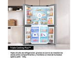 Frigorífico americano - Samsung RF65DG9H0ESREF, Triple Cooling, 183 cm, 636l, Dispensador de agua, Inox