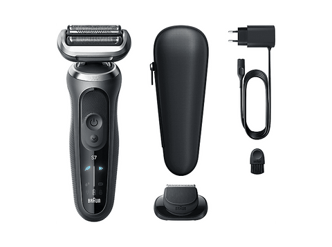 Afeitadora - Braun Series 7 72-G1200S, 3 modos, 1 accesorio de precisión, 60 min autonomía, Afeitado en seco y en mojado, Gris