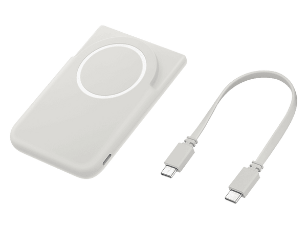 Powerbank - Samsung EB-U2500XJEGWW con carga inalámbrica, 5000 mAh, USB Tipo C, Carga rápida, Magnética, Gris