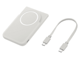 Powerbank - Samsung EB-U2500XJEGWW con carga inalámbrica, 5000 mAh, USB Tipo C, Carga rápida, Magnética, Gris