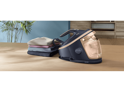 Centro de planchado - Philips PerfectCare SERIE 7000 PSG7300/20, 3120 W, 650 g/min, 8,5 bar, Suela SteamGlide Elite, Azul oscuro