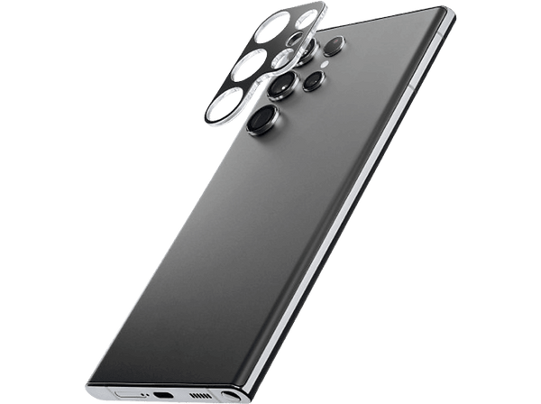 Protector cámara móvil - CellularLine CAMERALENSGALS24U, Para Samsung S24 Ultra, Vidrio templado, Transparente