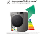 Lavadora secadora - LG F4DR7011AGS, 11kg / 6kg, 1400 rpm, 14 programas, AI Direct Drive ™, Steam™, Inox antihuellas