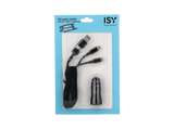 Cargador coche - ISY ICC-5000-CC, Universal, Carga rápida, USB-A/C a USB-C y Lightning, Negro