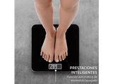 Báscula de baño - Rowenta Premiss 2.0 BS1800, Peso máximo 160 kg, Vidrio templado, Apagado automático, Pantalla LCD, Diseño plano,Negro