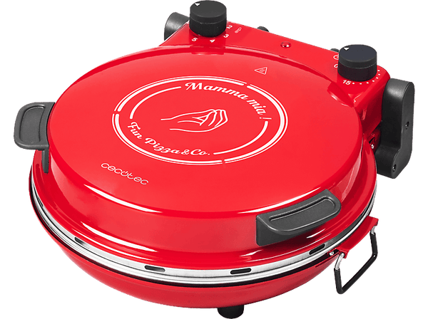 Horno eléctrico pizzas - Cecotec Fun Pizza&Co Mamma Mia, 1200 W, Doble resistencia, 420°C, Piedra de cerámica, 5 niveles, Temporizador, Red