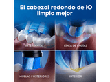 Cepillo eléctrico - Oral-B iO 3S Cepillo De Dientes, 3 Modos, Sensor de presión, 4 cabezales, Negro mate, Edición Navidad