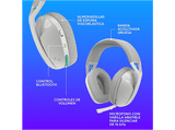 Auriculares gaming - Logitech G G321, Lightspeed-Bluetooth, Micrófono 16 kHz con varilla abatible, 20hs batería, PC, PS4-PS5, Nintendo Switch, Blanco