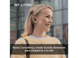 Auriculares True Wireless - Sony WFC710NL, Cancelación de ruido (Noise cancelling), Estuche carga rápida (40h), Inalámbricos, ANC, Bluetooth, Azul