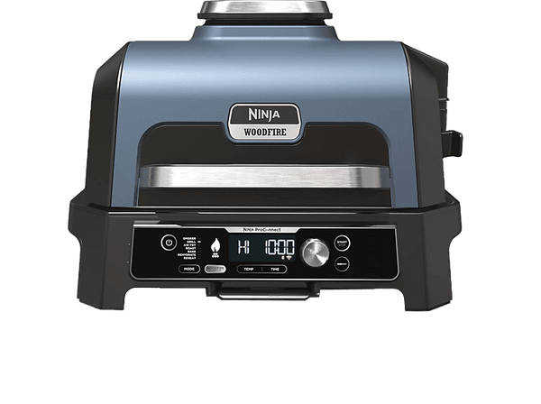 Barbacoa - Ninja Woodfire PRO Connect XL OG901EU, 1700 W, De 40°C a 260°C, WiFi, Bluetooth, Azul