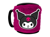 Taza - Sherwood Kuromi Peluche, Cerámica, 440 ml, Funda de felpa esponjosa, sujeta con velcro