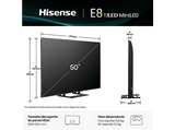 TV Mini LED 50 - Hisense 50E8Q, UHD 4K, 144 Hz, Hi-View Engine, Escalador HDR IA, Subwoofer integrado, Negro