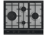 Placa gas - Haier Series 4 HAHG6D5XH,  4 quemadores,  Zona grande 13.8 cm, Rejillas hierro fundido, Preciflame, 60 cm, Inox