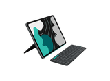 Funda con teclado - Logitech Flip Folio, iPad Pro-Air 13, Teclado extraíble, Multidispositivo, Soporte ajustable, Bluetooth, Accesos directos, Negro