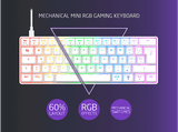 Teclado gaming - ISY IGK-5100-WT-ES, Mini RGB, Mecánico, Cable, Teclas iluminadas, Blanco