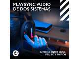 Auriculares gaming - Logitech G A20 X Lightspeed, Bluetooth, PS5-XBOX-Switch-PC, Playsync, Micrófono extraíble, Personalizable, Lightsync, Negro