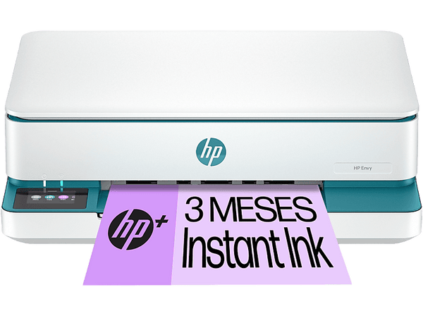 Impresora multifunción - HP Envy 6122e, HP+, Wi-Fi, Fax móvil, Impresión fotográfica a doble cara automática, Blanco