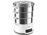Vaporera - Tefal Convenient Series Deluxe VC502D10, 1.2 L, 900 W, 8 programas de cocción, 3 niveles, Acero Inoxidable, Blanco