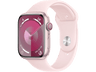 Apple Watch Series 9 (2023), GPS+CELL, 45 mm, Gesto de doble toque, Caja de aluminio rosa, Correa deportiva rosa, Talla M/L