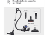 Aspirador sin bolsa - LG VK8506NHAC, 650W con sistema de compresión en polvo, 1.2 L, Azul