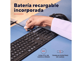 Teclado - Trust Vaiya, Inalámbrico, Multidispositivo, Tamaño completo, Negro