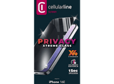 Protector pantalla - CellularLine PRIVACY XTREME GLASS, Apple, Para iPhone 16e, Vidrio templado, Con filtro de privacidad