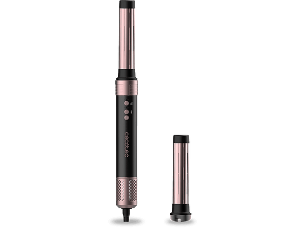 Moldeador - Cecotec Bamba CeramicCare 2in1 AirGlam Black, Tecnología Coanda, Cerámico y keratina, Motor digital, 3 temperaturas, 3 modos, Black Rose