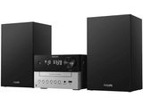 Microcadena - Philips TAM3205/12, 18 W, Bluetooth, USB, MP3, Woofer 3, Display LED, Negro/Plata