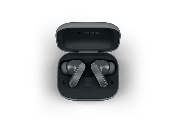 Auriculares True Wireless - Motorola Buds Bass, 9 h Autonomía, Cancelación ruido (ANC), Sound by Bose, Pantone Dark Shadow
