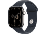 Apple Watch Series 12 (2026), GPS+CEL, 42mm, Caja de titanio Natural, Correa deportiva Azul marino, Talla S/M, Siri AI