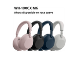 Auriculares inalámbricos - Sony WH-1000XM6, Cancelación ruido, 30h Autonomía, Hi-Res, Carga Rápida, Cómodo, Plegable, iOS/Android, Rosa