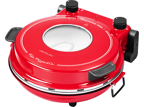 Horno eléctrico pizzas - Cecotec Fun Pizza&Co Mamma Mia Vista, Ventana, 1200 W, Doble resistencia, 420°C, Cerámica, 5 niveles, Temporizador, Red