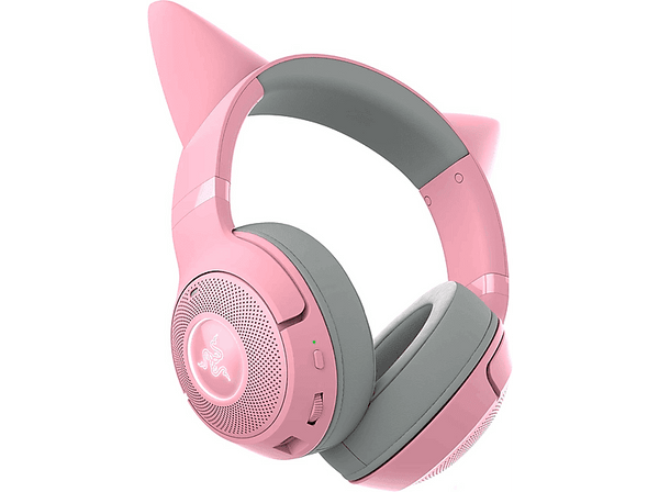Auriculares gaming - Razer Kraken Kitty V2 BT, Bluetooth, Iluminación RGB, Autonomía hasta 40h, Orejas gatito, Negro