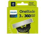 Recambio para afeitadora - PHILIPS One Blade QP430_50, x3 cuchillas flexibles 360 grados, uso en cara y cuerpo, recorta, perfila y afeita
