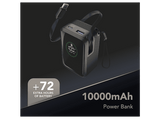 Powerbank - CellularLine Roller, 10000 mAh, Carga rápida, 45 W, 72 horas, USB-C, USAB-A, Negro