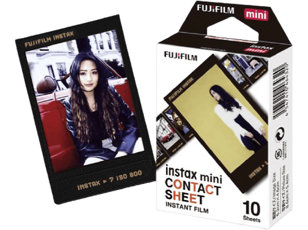 Papel fotográfico - Fujifilm Instax Film Mini Contact ww1, Marco negro, 10 hojas