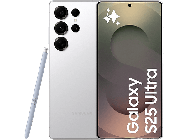Móvil - Samsung Galaxy S25 Ultra, Titanium Silver, 256 GB, 12 GB RAM, 6.9" WQHD+, Snapdragon 8, 5000 mAh, Android 15