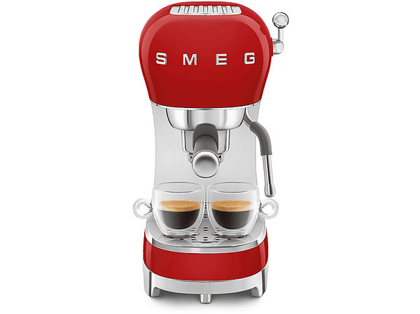 Cafetera express - Smeg ECF02RDEU, 15 bar, 1350 W, Compacta, Rojo