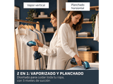 Cepillo de vapor - Rowenta AeroSteam Elite DR9920, Plancha 2 en 1, Vapor y succión, Depósito 200 ml, Interfaz táctil con 3 modos, Azul