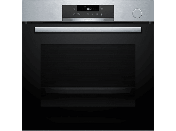 Horno a vapor - Bosch HRG532ES3, Serie 4,  Multifunción, Aquálisis, 71 l, 60 cm, 3D Hotair, Panel trasero autolimpiante, Inox