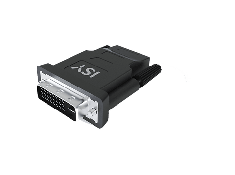 Adaptador cable - ISY IDV-5002, DVI a HDMI, Resolución 4096 x 2160 (4K), Negro