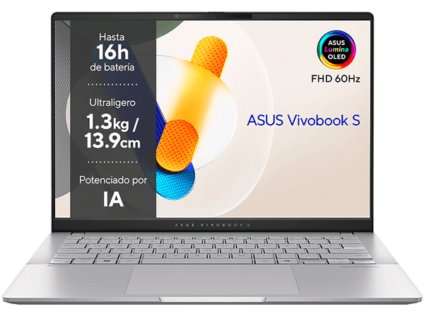 Portátil - ASUS Vivobook S 14 OLED M5406NA-QD063W, 14" WUXGA, AMD Ryzen™ 5 7535HS, 16GB RAM, 512GB SSD, Radeon™ 660M, Windows 11 Home