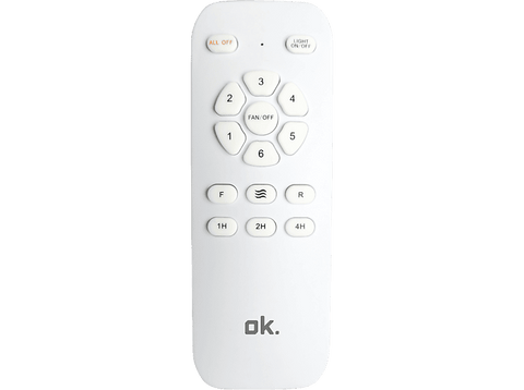 Ventilador de techo - OK OCF 130324 ES, 65 W, 6 velocidades, Mando adistancia Blanco