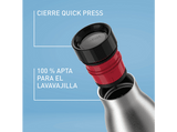 Botella - Tefal Bludrop N3110710, O,5 l, Acero Inox, Bebidas calientes 12hs, Bebidas frías 24hs, Quick Press, Azul
