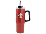 Termo - Sherwood Super Mario, 940 ml, Acero inoxidable, Con pajita y asa ergonómica
