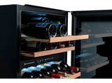 Vinoteca - Climadiff CBI40DB1, Ventilado, 36 Botellas, 5-20 °C, 2 Zonas de Temperatura, Iluminación Interior, Negro